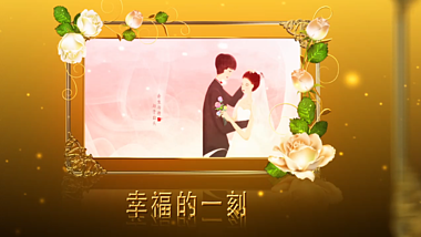 华丽金色开花婚礼纪念相册AE模板视频的预览图