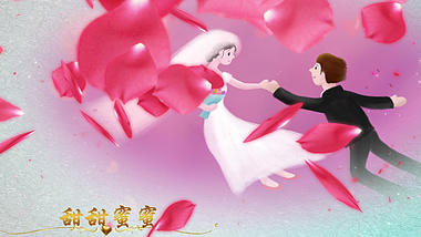 唯美玫瑰花瓣飘落结婚婚礼开场视频的预览图