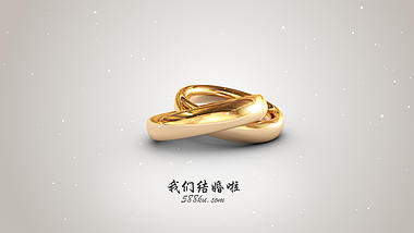 三维金色银色结婚戒指掉落婚礼开场视频的预览图