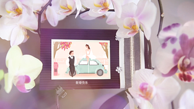 花朵浪漫回忆爱情婚礼开场ae模板视频的预览图
