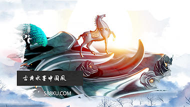 优雅水墨中国风照片展示ae模板视频的预览图