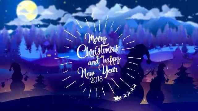 蓝色梦幻圣诞祝福ae模版视频的预览图