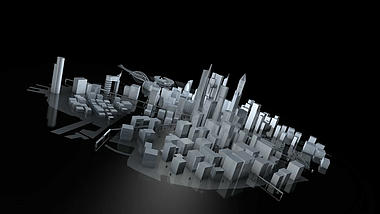 创意三维城市地平线翻转logo标志视频的预览图