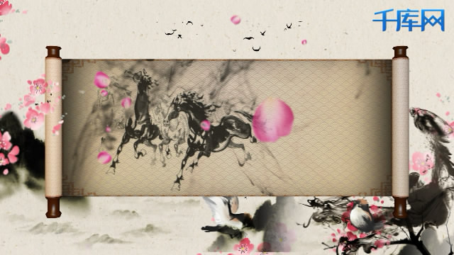 中国风水墨卷轴文化展示AE模板视频的预览图