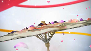 唯美纸伞动画清明踏青ae模板视频的预览图