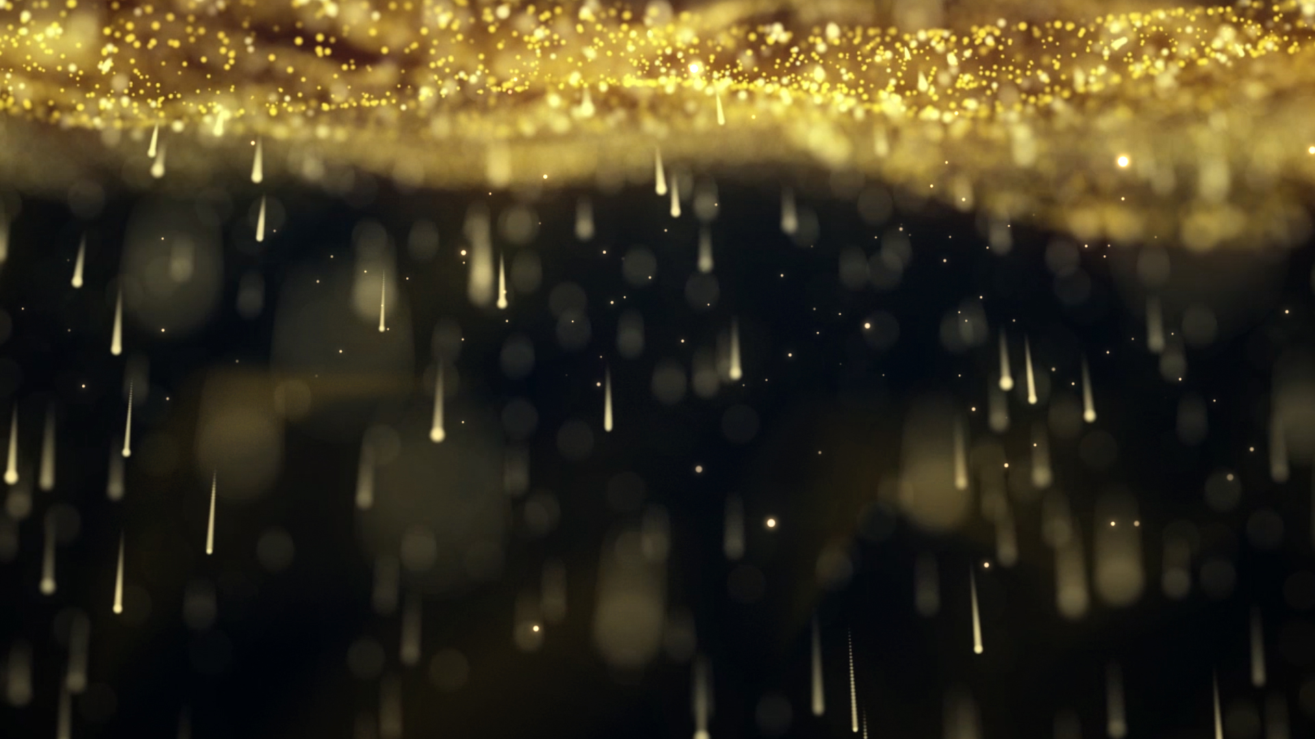 唯美大气金色雨滴光效背景视频ae模板视频的预览图