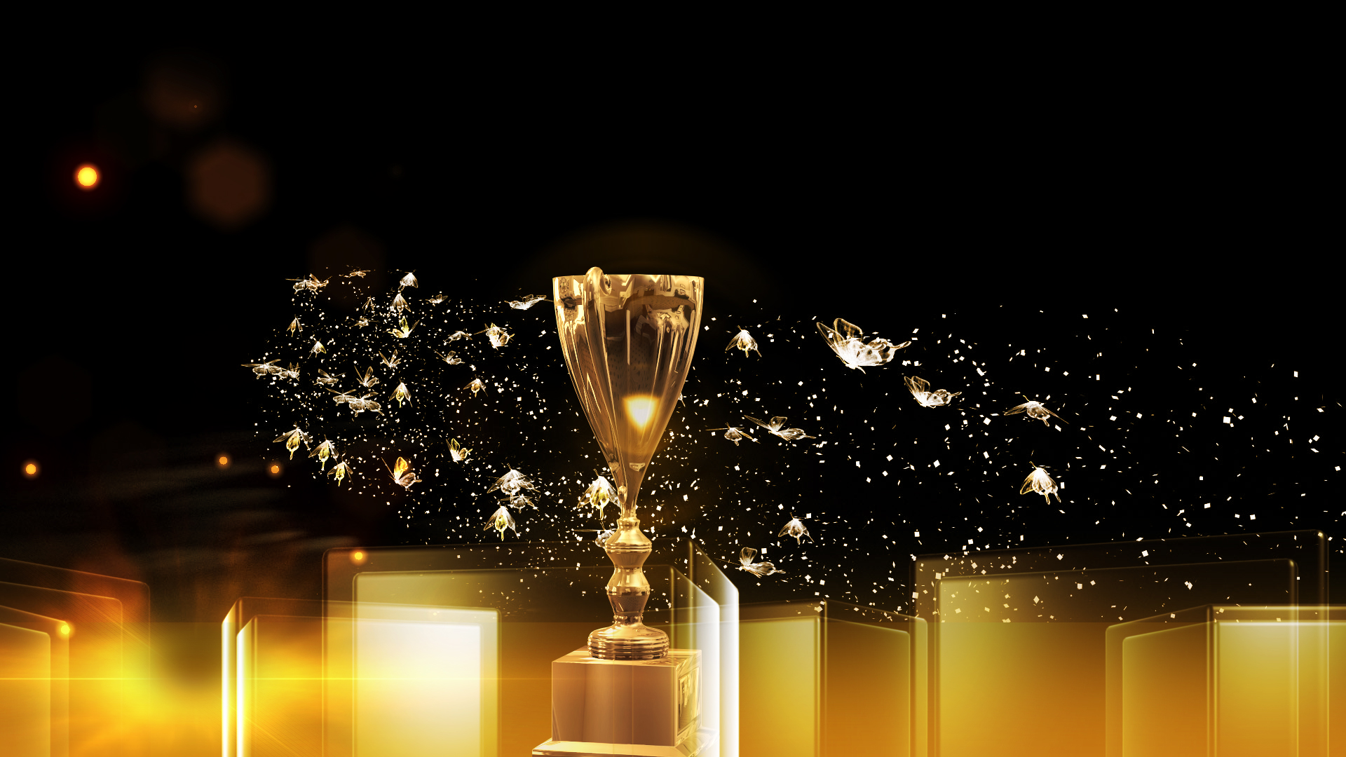 大气金色奖杯颁奖背景视频ae模板视频的预览图