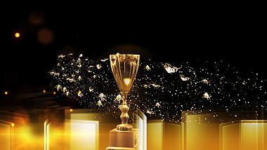 大气金色奖杯颁奖背景视频ae模板视频的预览图