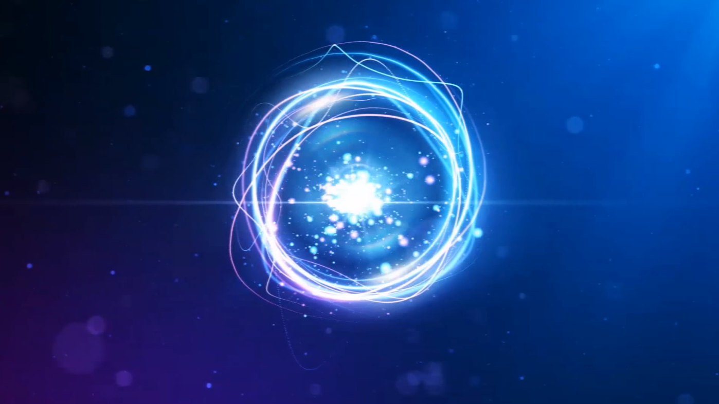 蓝色炫彩光效粒子logo演绎片头模板视频的预览图