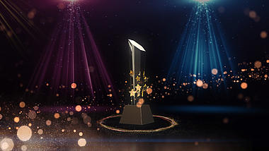 大气三维水晶奖杯颁奖背景视频ae模板视频的预览图