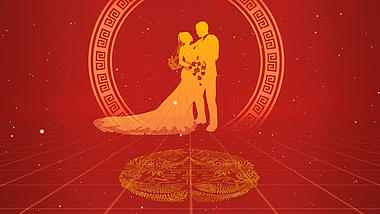 红色喜庆婚礼婚庆背景视频ae模板视频的预览图