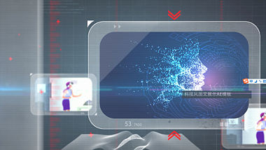 蓝色科技感相册AE模板视频的预览图