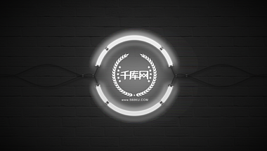 白色霓虹灯闪烁logo标志开场pr模板视频的预览图