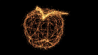 3D金色苹果模型粒子AE模板视频的预览图