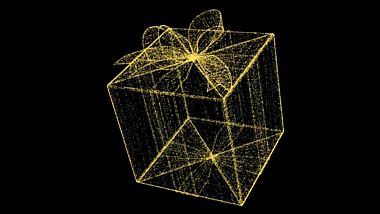 3D金色礼物模型粒子AE模板视频的预览图