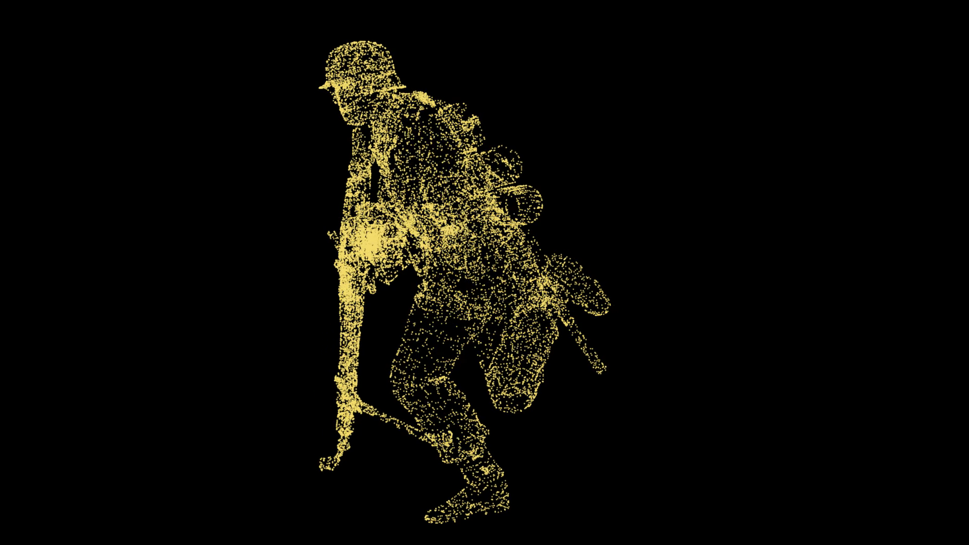 3D人物战士模型粒子AE模板视频的预览图