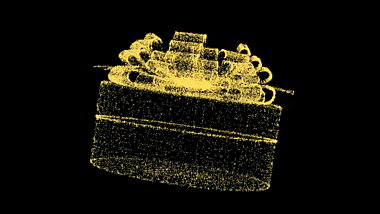 3D金色礼物02模型粒子AE模板视频的预览图