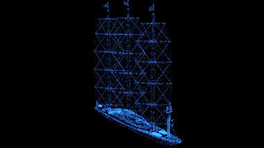 原创粒子星河帆船模型模板视频的预览图