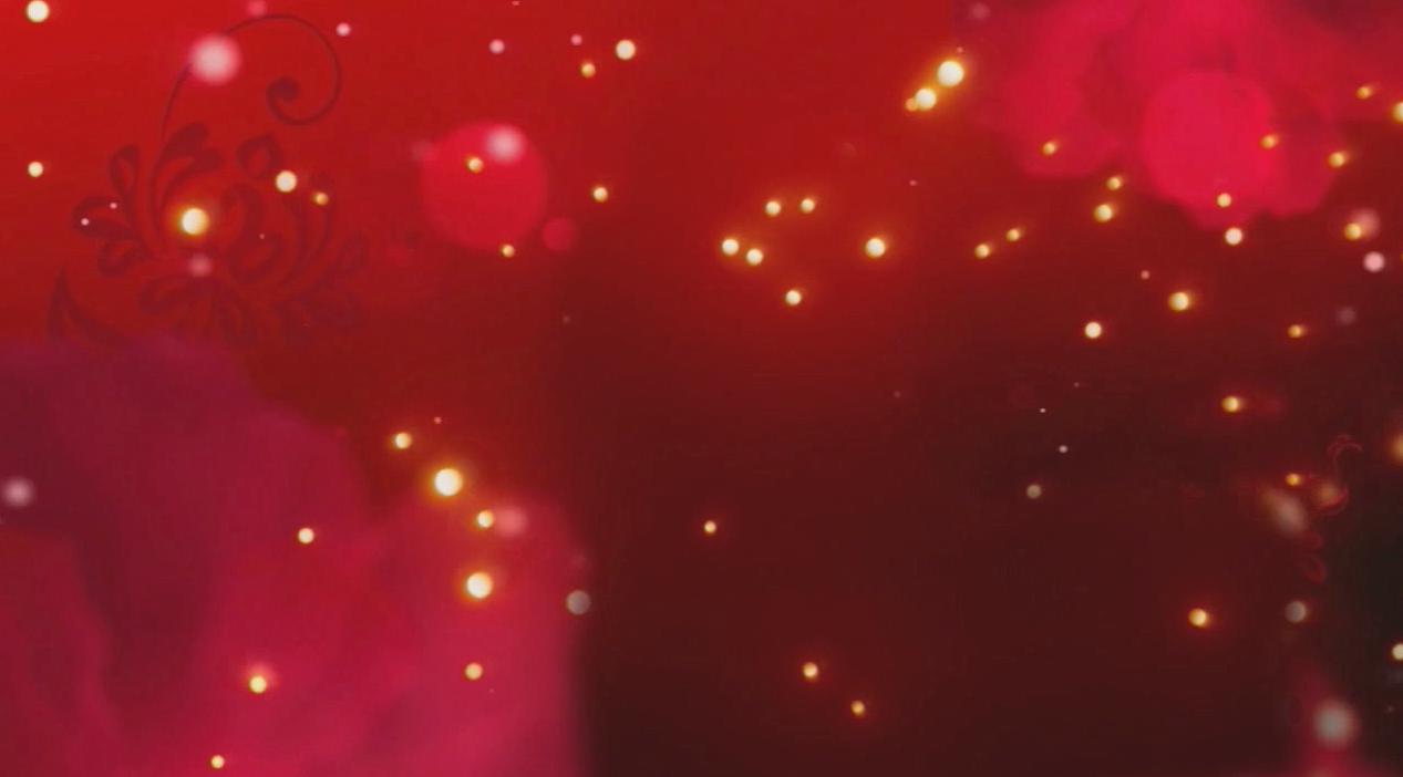 红色喜庆金色粒子背景内容演绎LED循环温馨视频的预览图