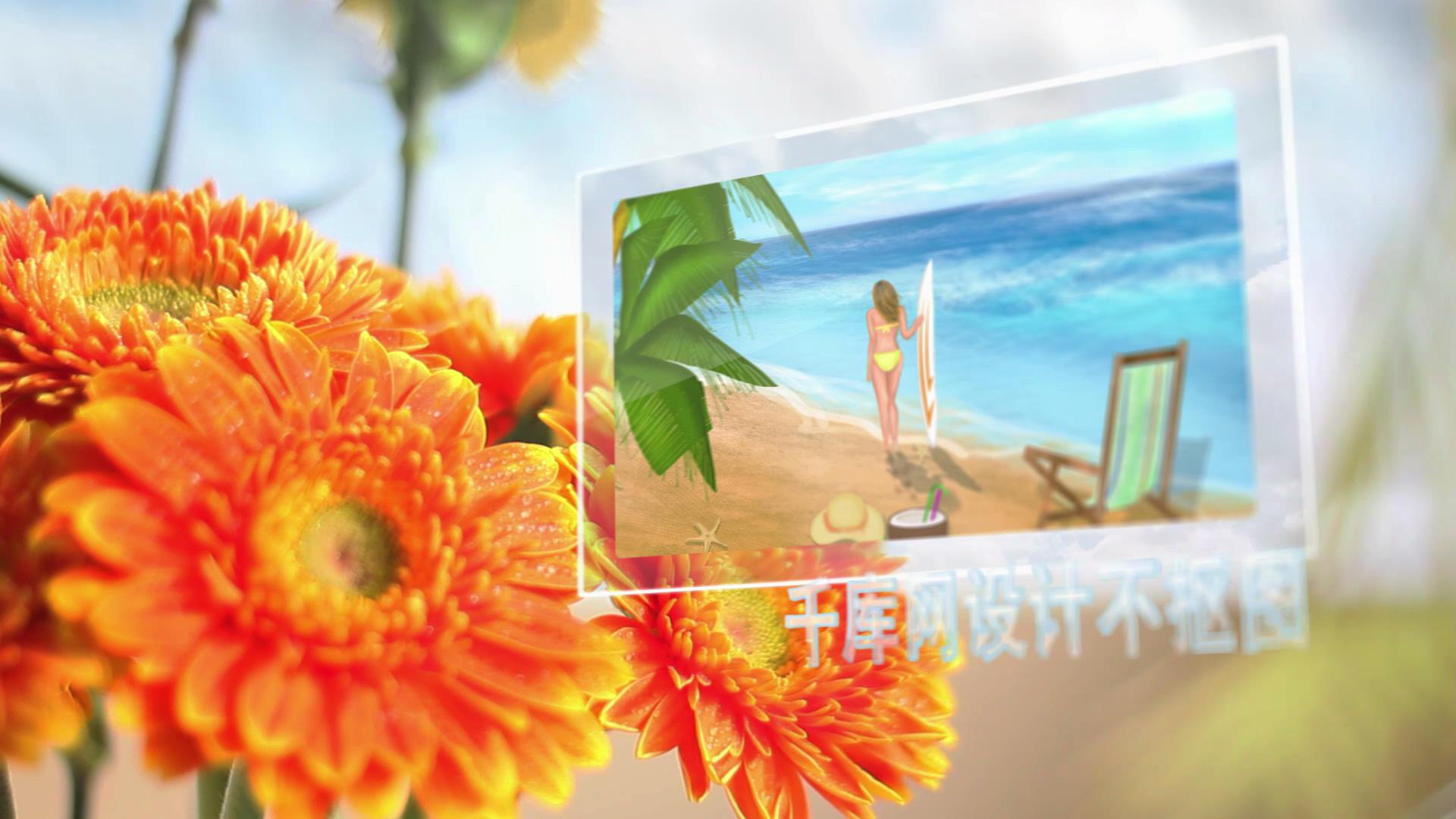 美丽活泼太阳花玻璃相框相册展示视频的预览图