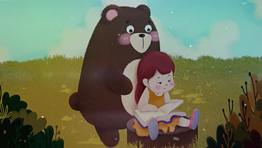 卡通熊小朋友AE模板视频的预览图