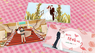 唯美清新婚礼婚庆照片展示ae模板视频的预览图
