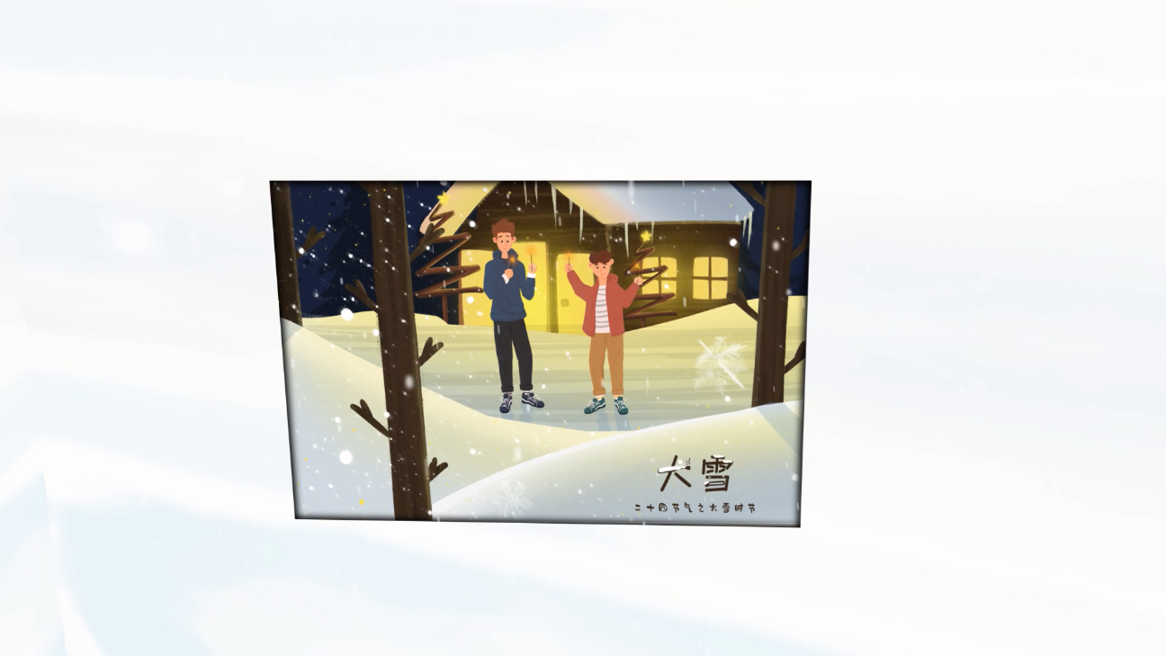 冬日雪景图片展示AE模板视频的预览图