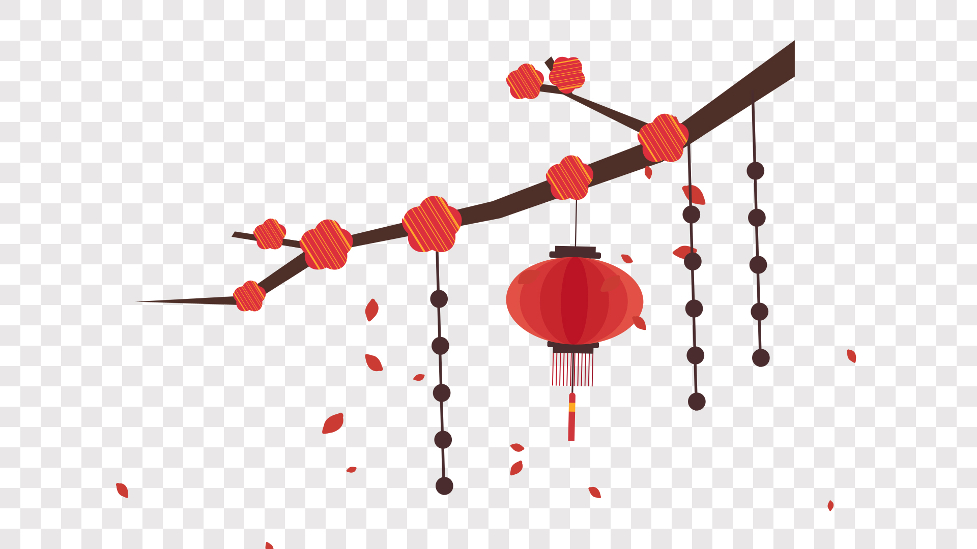 清新中国风梅花灯笼挂件ae模板·视频的预览图