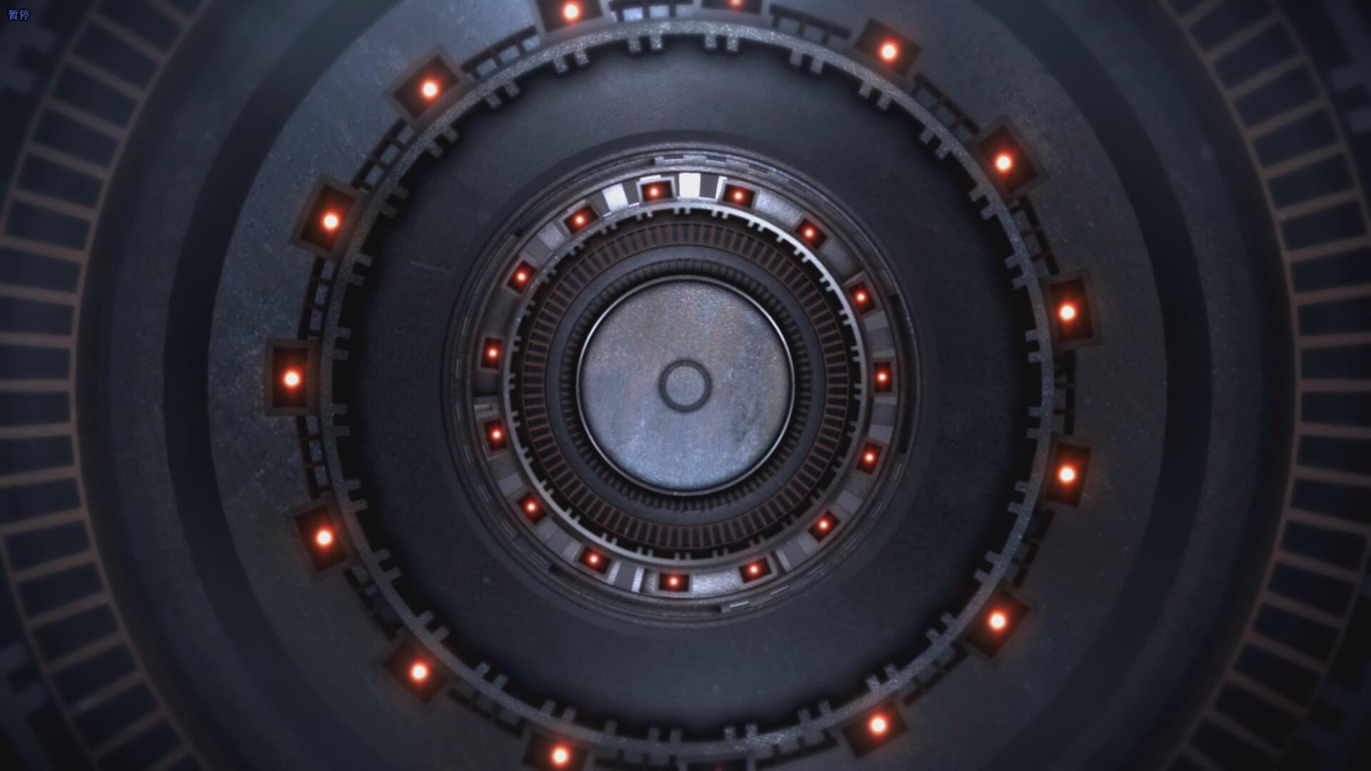 三维机械齿轮旋转隧道背景视频素材视频的预览图