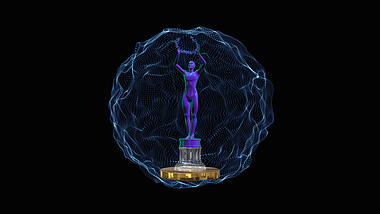 蓝色科技颁奖奖杯ae模板视频的预览图