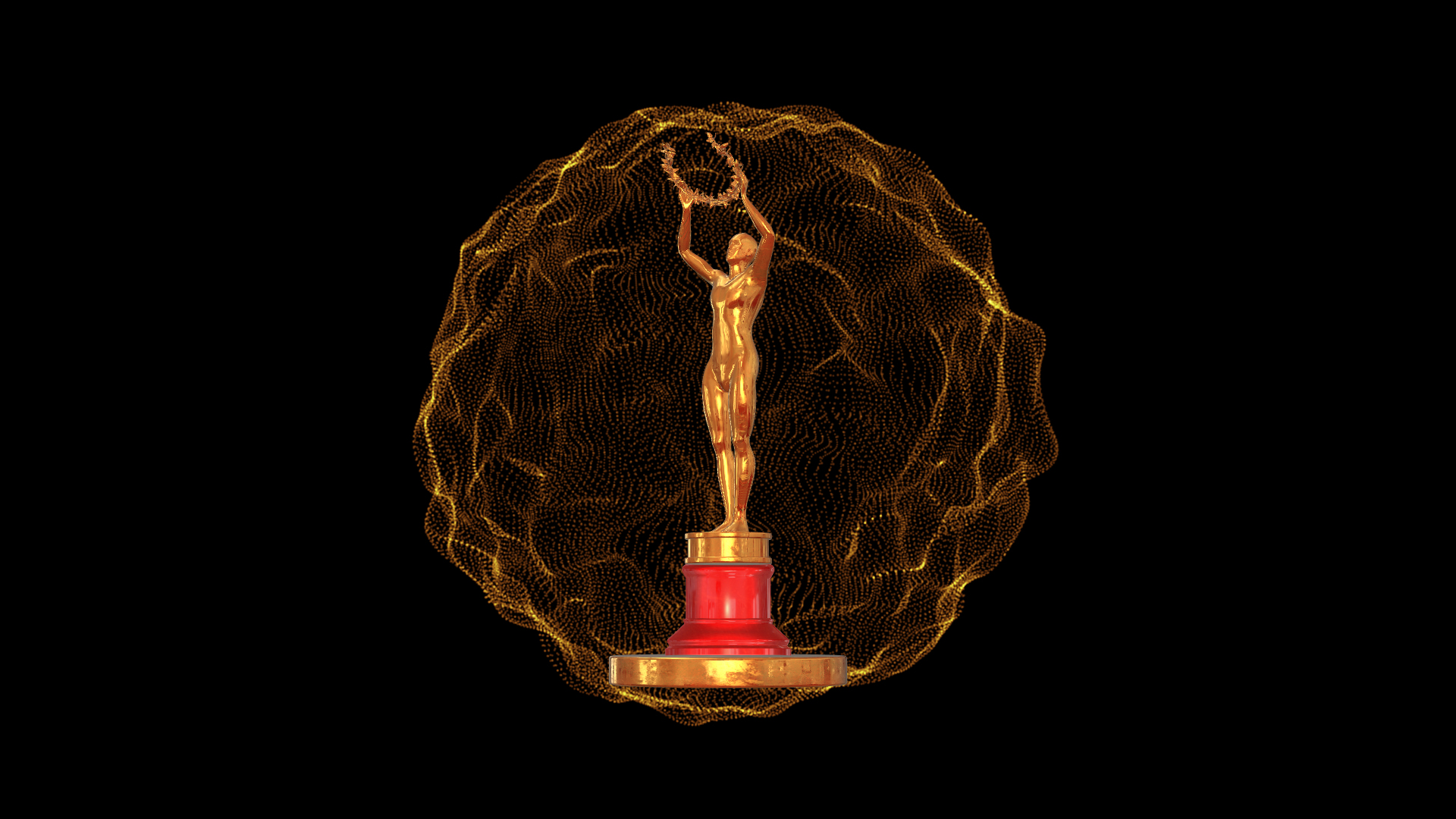金色三维颁奖奖挂件ae模板视频的预览图