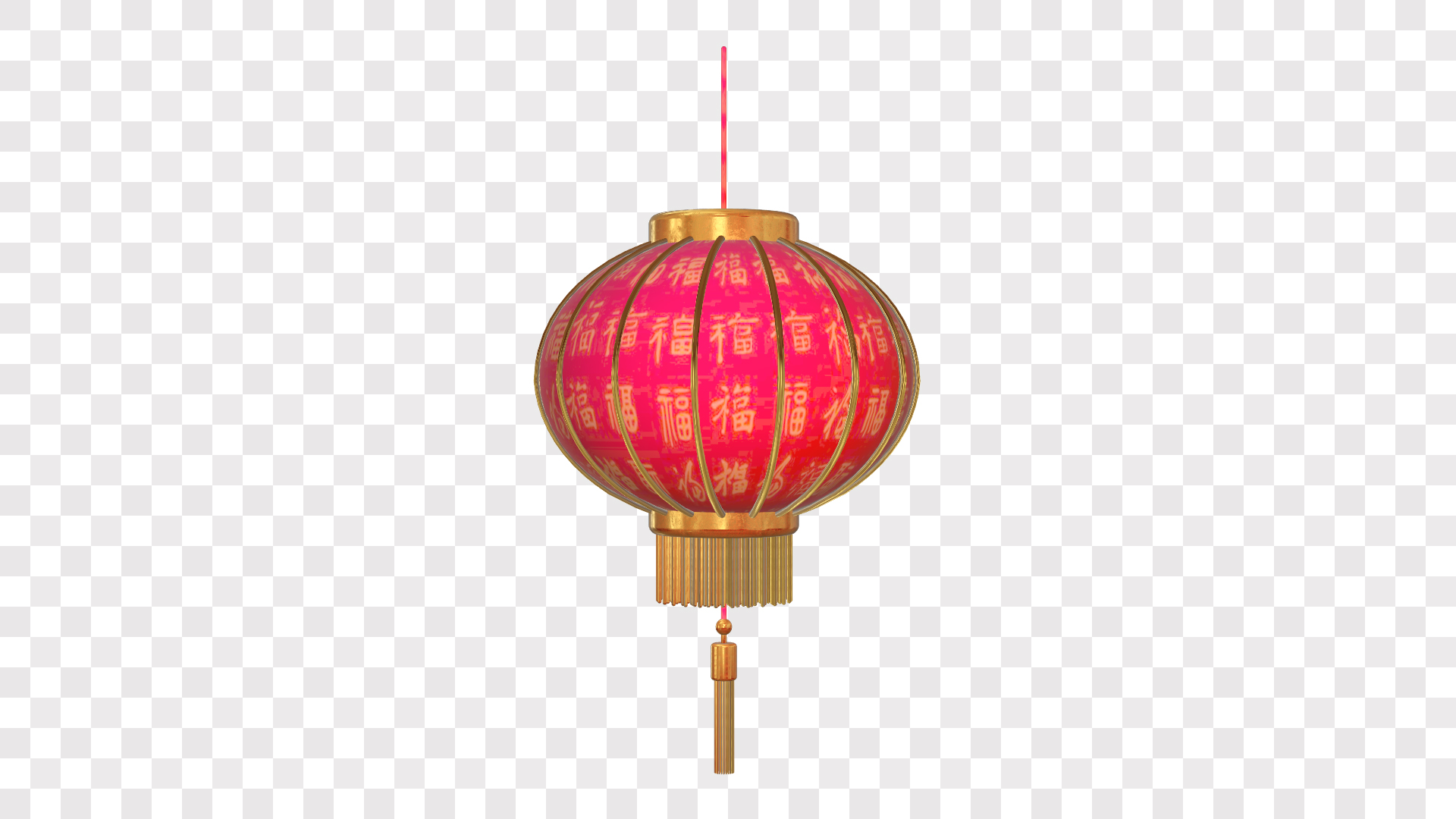 红色喜庆福字灯笼后期挂件ae模板视频的预览图