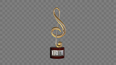 大气音乐音符颁奖奖杯ae模板视频的预览图