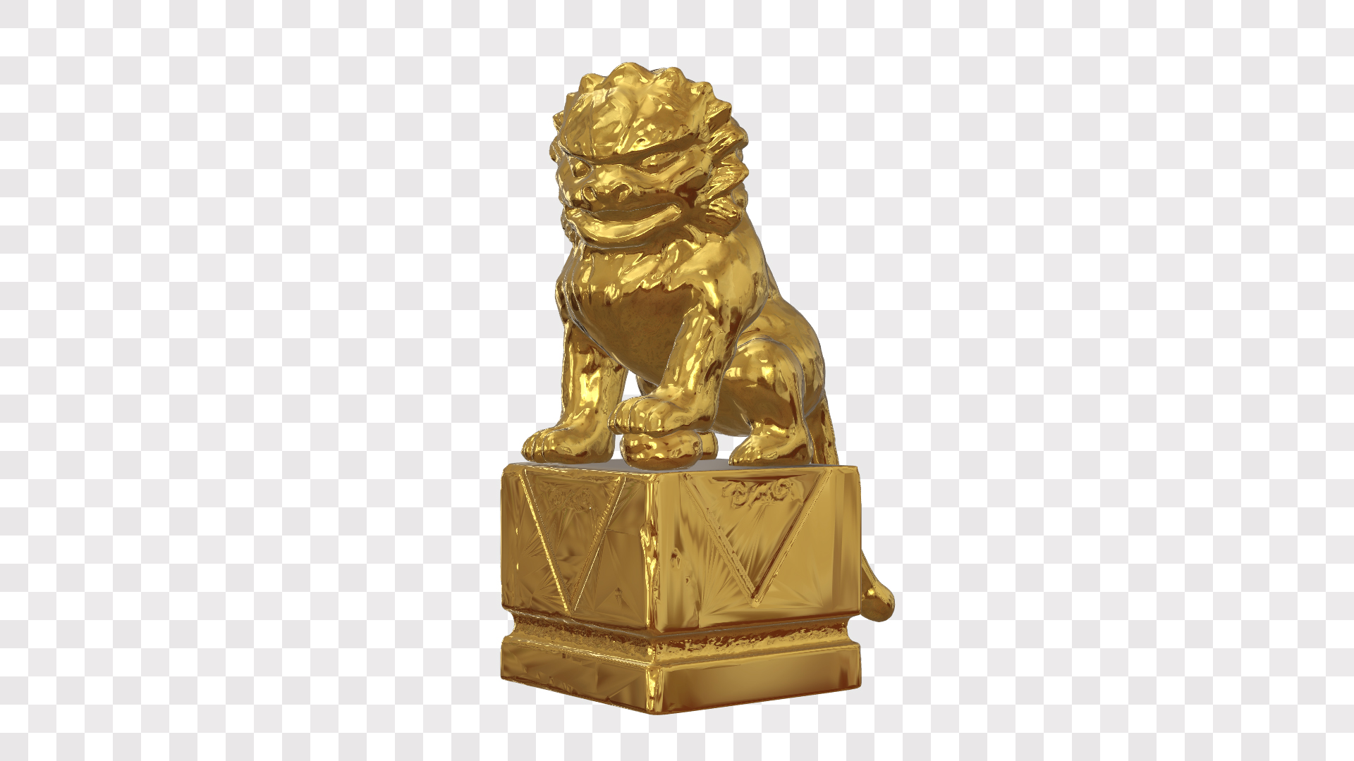 大气金色狮子雕塑ae模板视频的预览图