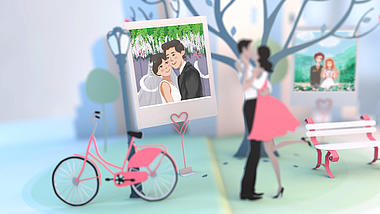 翻页爱情婚礼写真相册AE模板视频的预览图