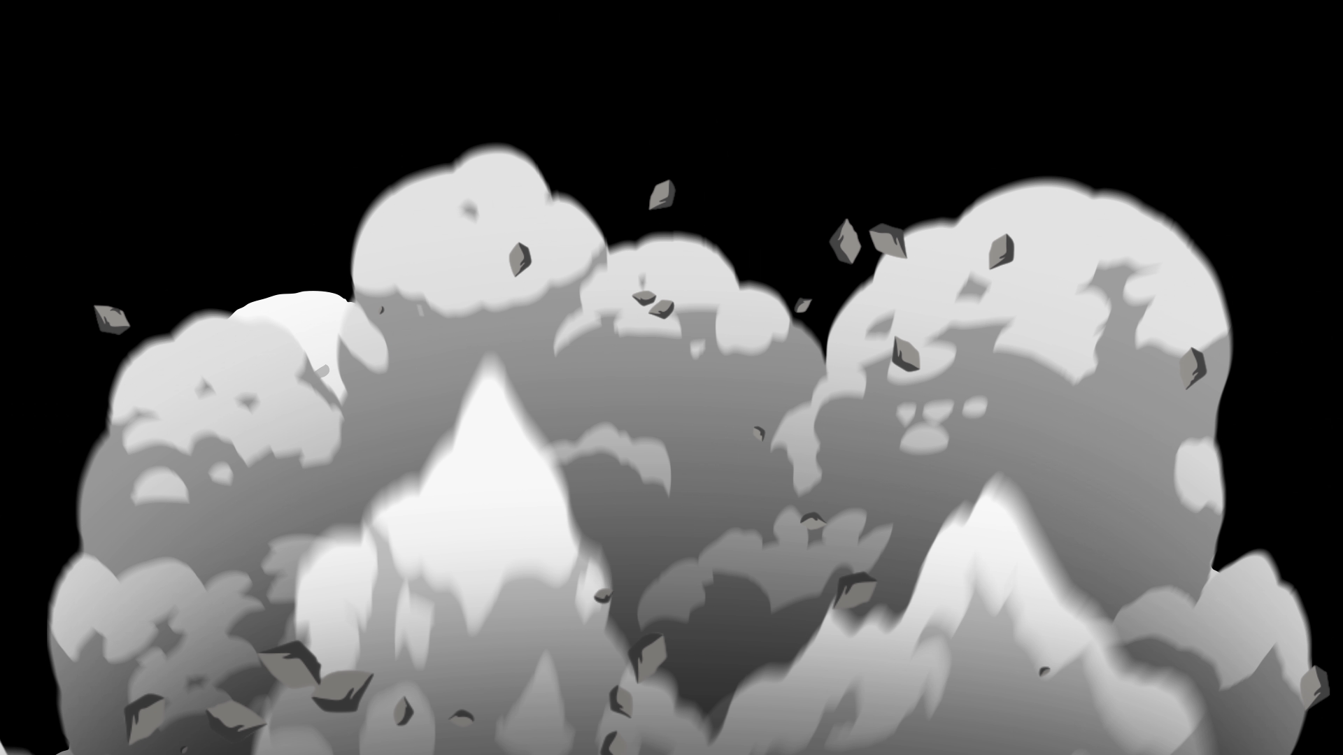 MG动画烟雾碎石爆炸特效透明通道转场效果视频的预览图