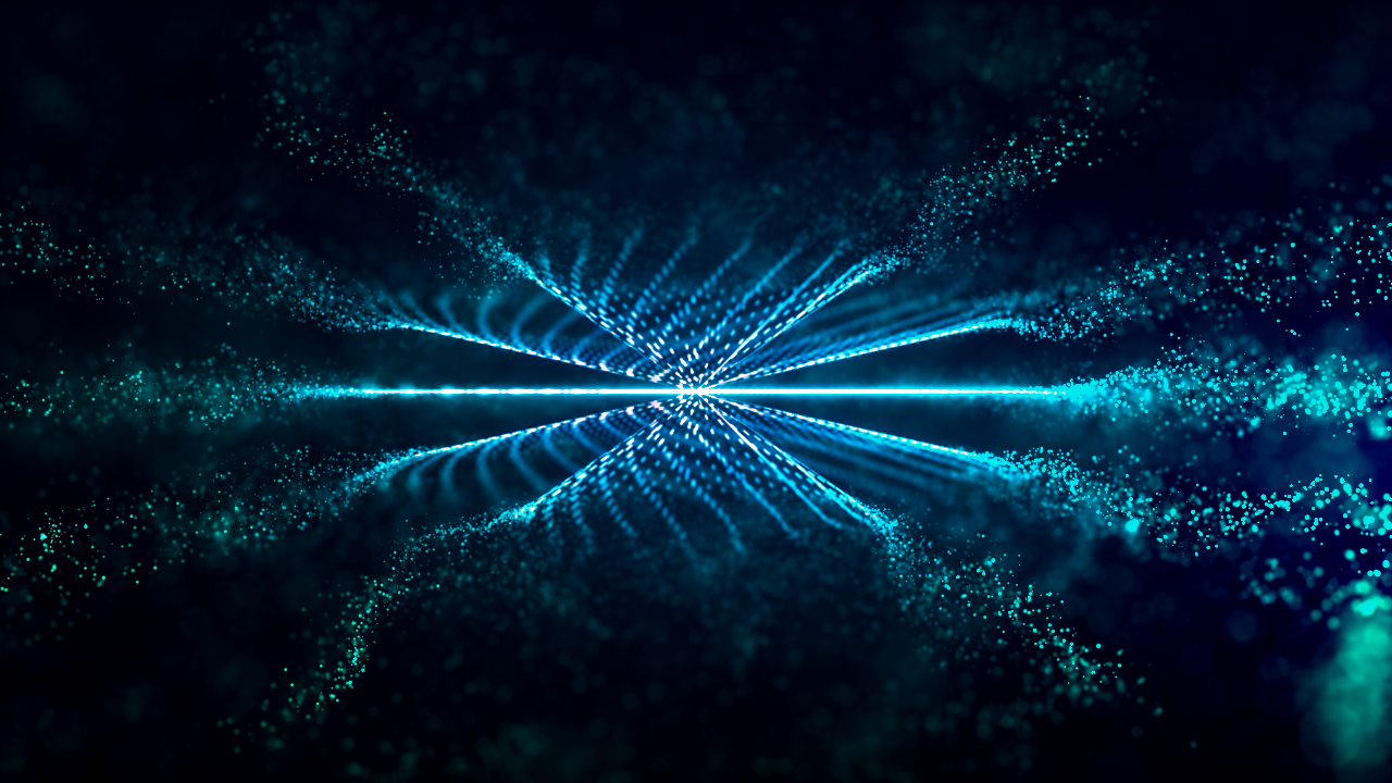 科技感蓝色粒子组合散开变换视频素材视频的预览图