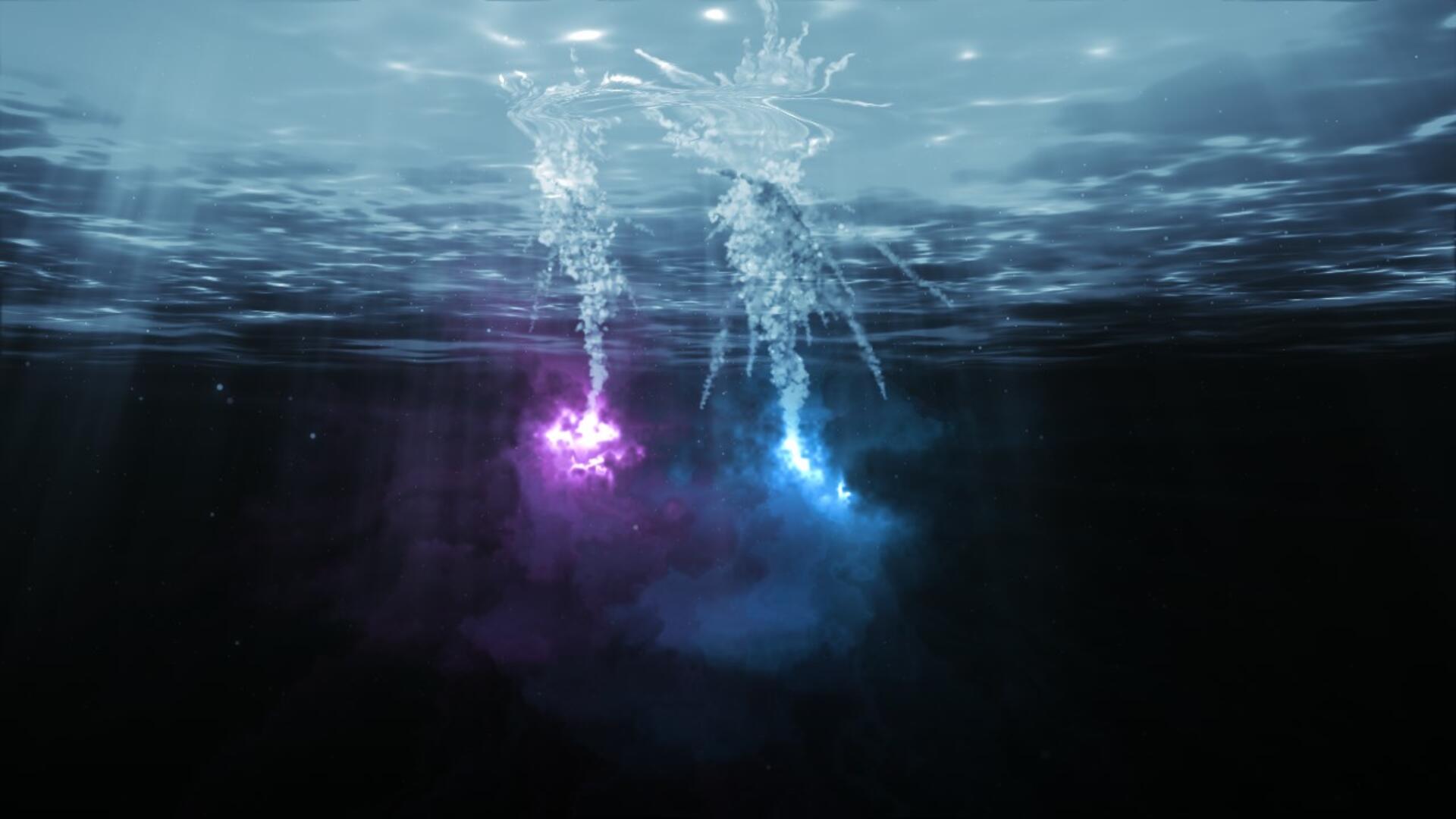 炫酷水底粒子光效冲入划过视频素材视频的预览图