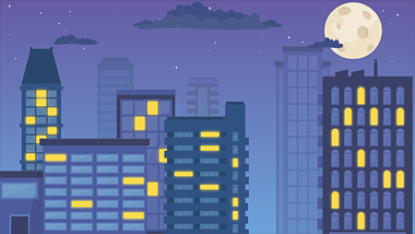 MG动画配件场景之城市夜景视频的预览图