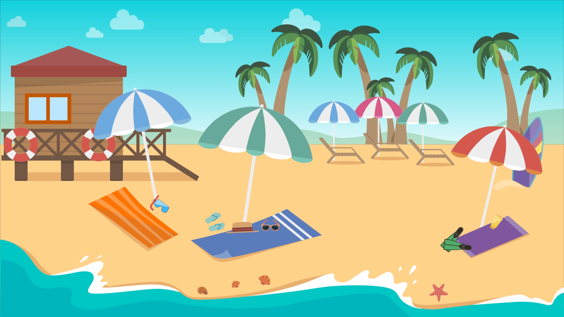 MG动画配件场景之沙滩视频的预览图