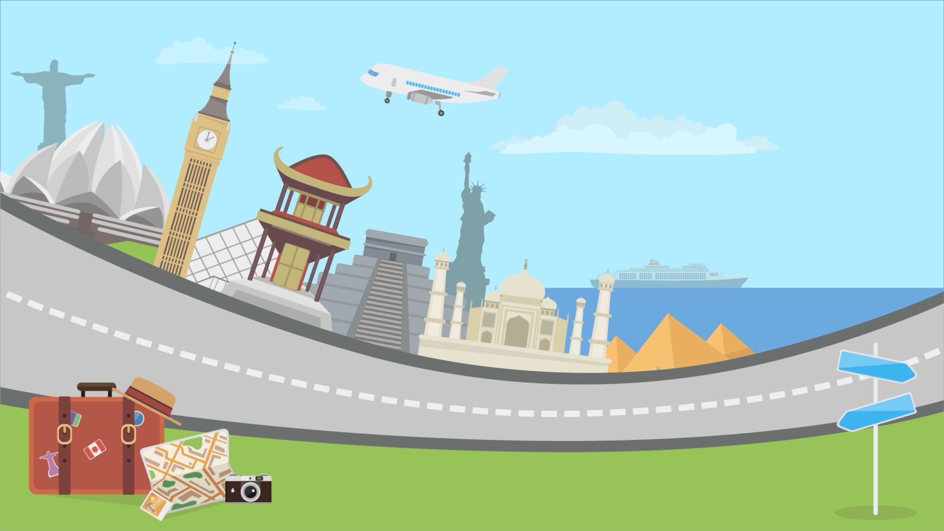 MG动画配件场景之旅游主题视频的预览图