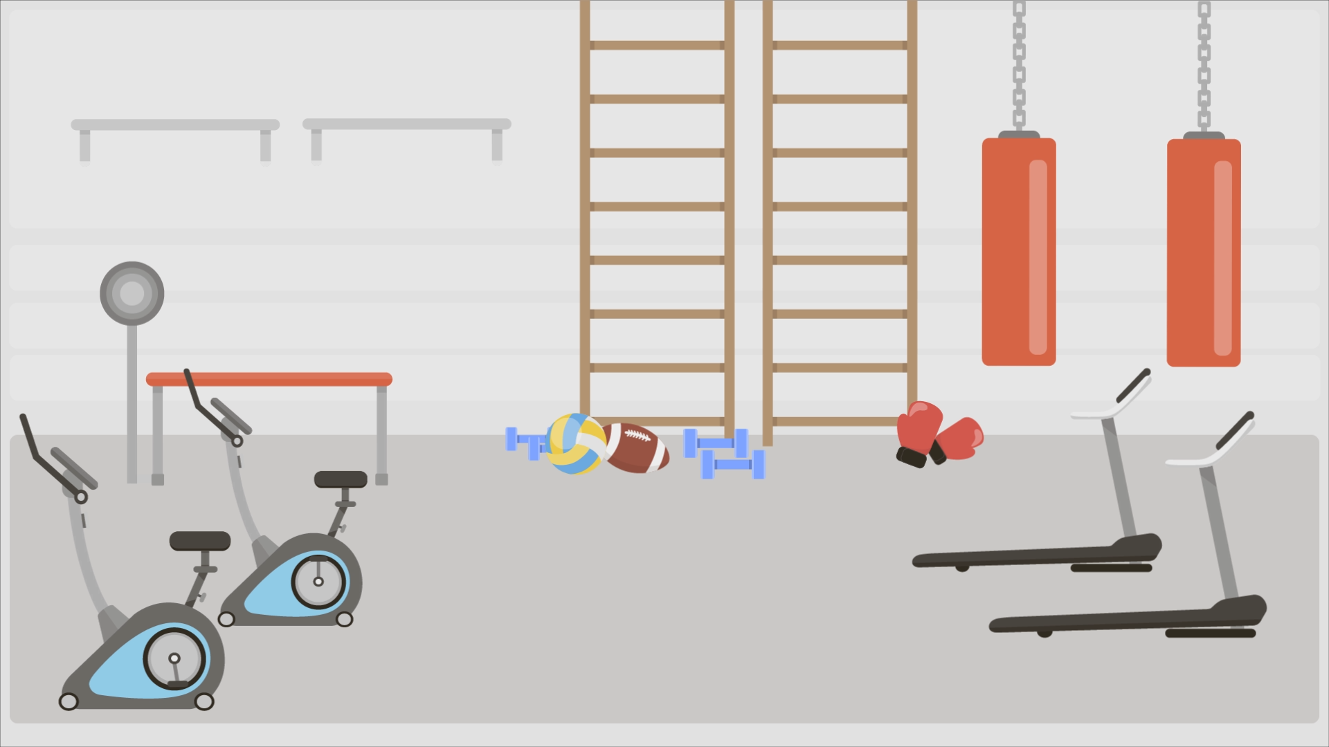 MG动画配件场景之健身房视频的预览图