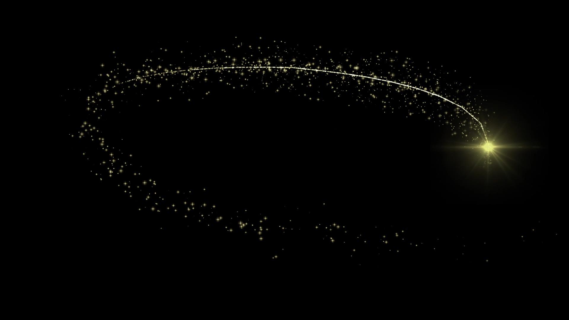 金色星光划过粒子飞舞后期特效带透明通道视频的预览图