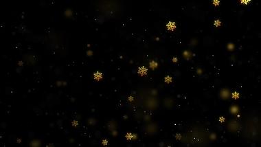 温暖气氛金色雪花光斑粒子飞舞飘落特效视频的预览图