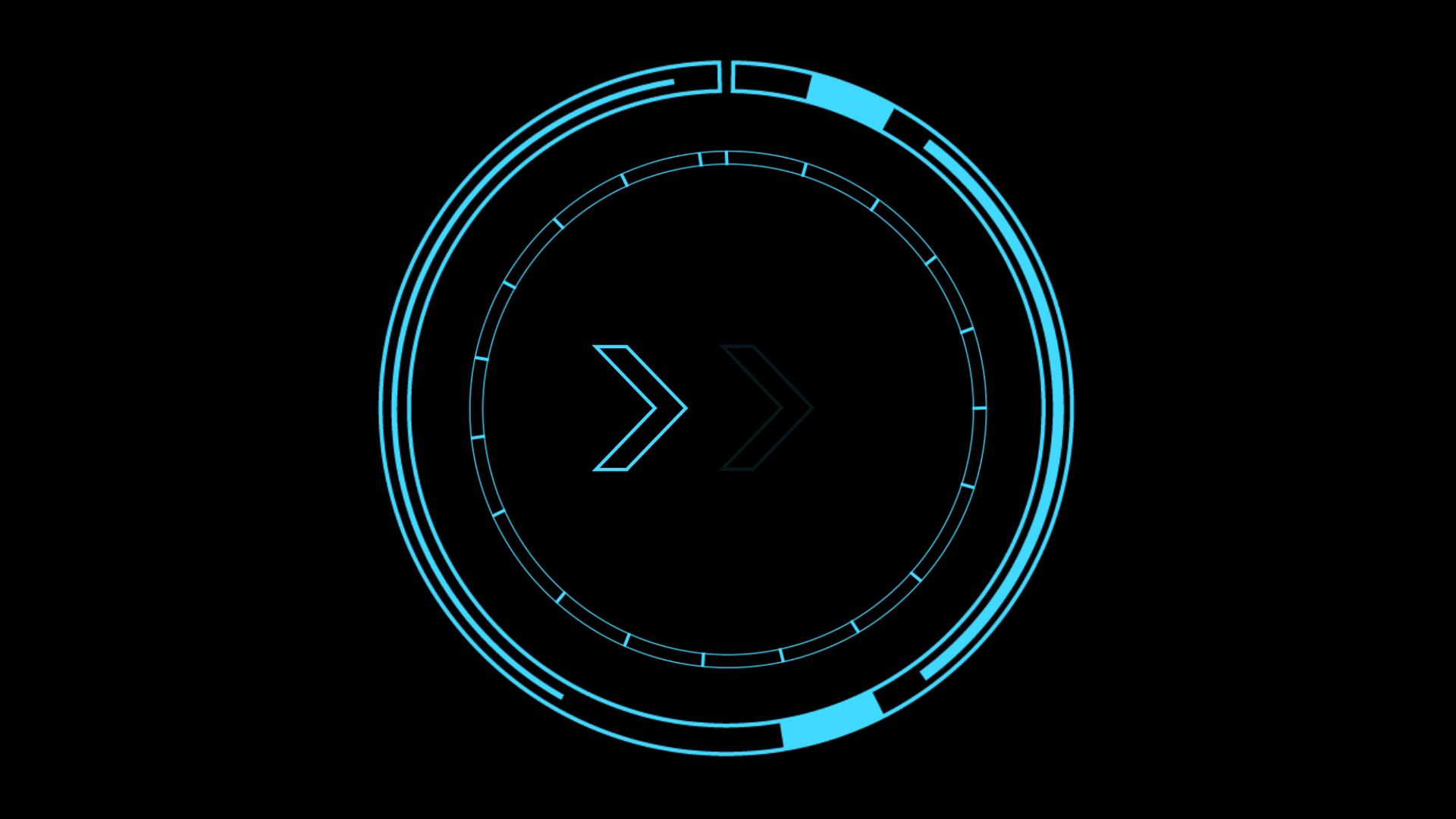 蓝色科技感圆形光效箭头后期动态挂件视频的预览图