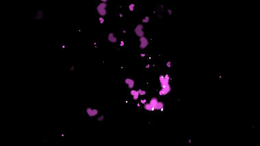 紫色手绘爱心飘散透明通道挂件素材视频的预览图