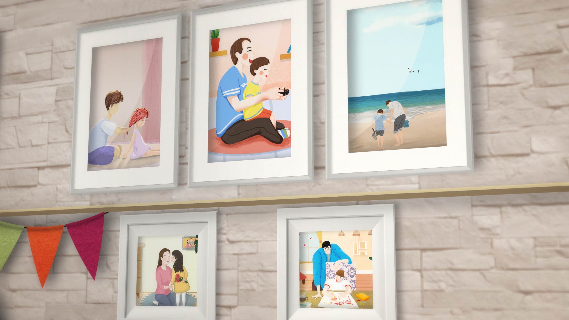简约温馨小元素家庭亲情写真相册AE模板视频的预览图