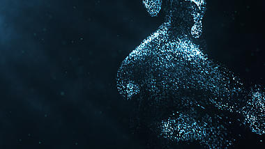 震撼大气蓝色粒子光效背景ae模板视频的预览图