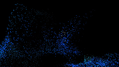 蓝色粒子波浪涌动带通道后期素材视频的预览图