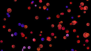 彩色气泡小球飘落透明通道视频素材视频的预览图